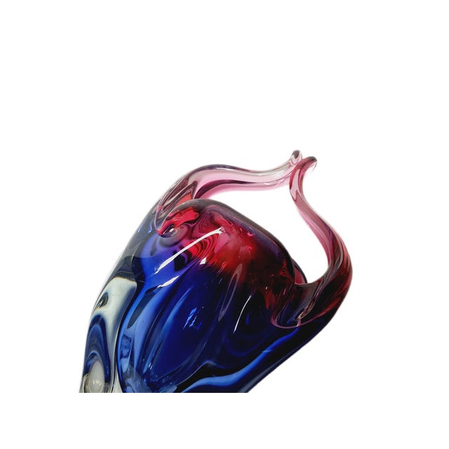 Blue Vase by J. Hospodka for Chribska Glassworks, Former Czechoslovakia, 1960s For Sale - Image 8 of 18