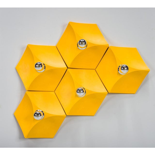 Vintage German Hexagon Wall Lamp from Hoffmeister-Leuchten, 1970s For Sale - Image 6 of 15