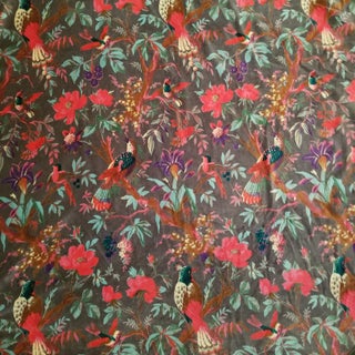 Cotton Gray Velvet Fabric- 5 Yards For Sale