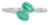 Toi Et Moi 1ct Oval Emerald & Diamond Bypass Ring in 14k White Gold Size 7 For Sale