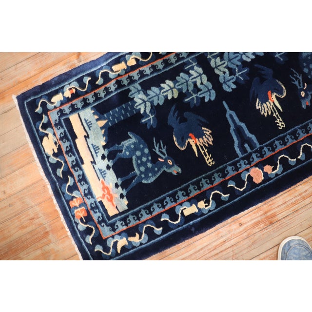 Early 20th Century Zabihi Collection Chinese Pictorial Scatter Size Rug - 2'11" x 3'7" For Sale In New York - Image 6 of 6
