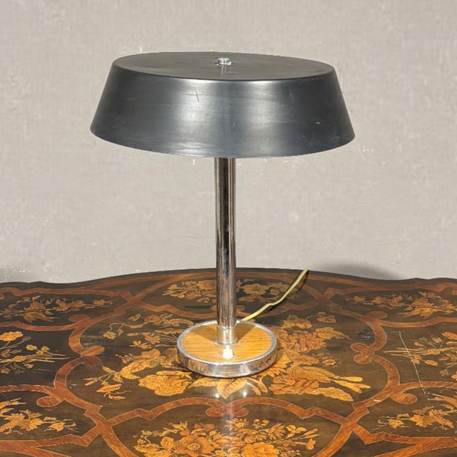 Table Lamp in Wood and Aluminium, 1960s For Sale - Image 5 of 6