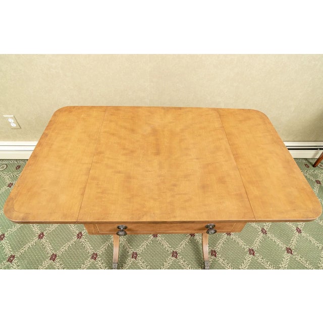 Traditional Late 20th Century Regency Style Drop Leaf Side Accent Table on Casters For Sale - Image 3 of 9