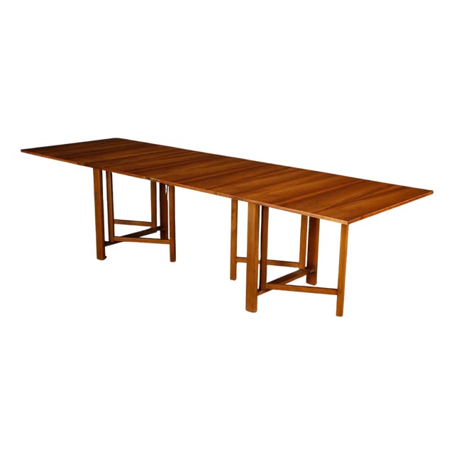 Attributed to Bruno Mathsson Attributed 'Maria' Drop-Leaf Folding Table in Walnut, Sweden, C 1950s For Sale