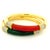 Estate Pair of 18K Yellow Gold Coral, Green Onyx & Diamond Bangle Bracelets For Sale - Image 16 of 18