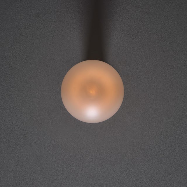 1970s Motoko Ishii Opaline Glass and Metal Ceiling or Wall Light for Staff Leuchten For Sale - Image 17 of 18