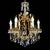 Chandelier in Golden Iron and Light Blue Crystals, 1950s For Sale - Image 3 of 14