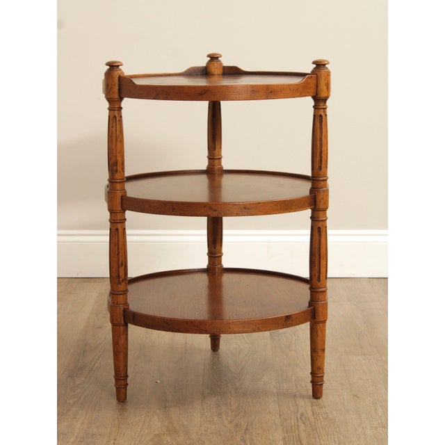 Mid 20th Century Heritage Vintage Louis XVI Style Burl Walnut Three Tier Etagere For Sale - Image 5 of 14