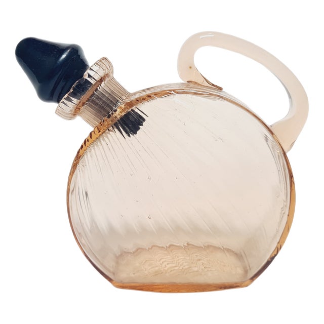 Art Deco Carafe from Hortensja Glassworks, Poland, 1930s For Sale