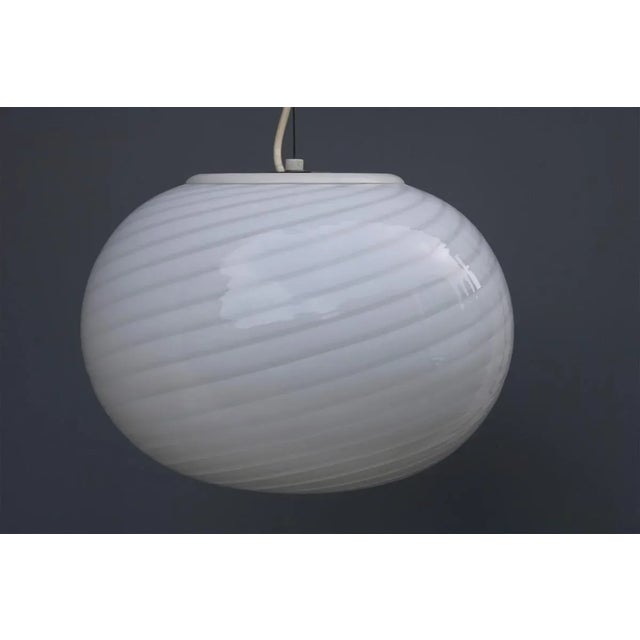 Spiral White Egg Ceiling Lamp from De Majo, 1970s For Sale - Image 10 of 10