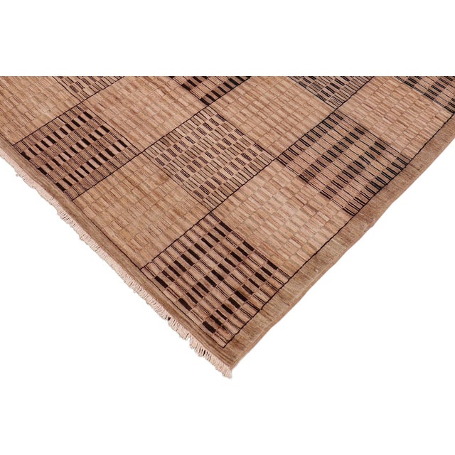 Bohemian Gabbeh Beige/Tan Wool Rug - 5'10'' X 8'6'' For Sale - Image 4 of 10
