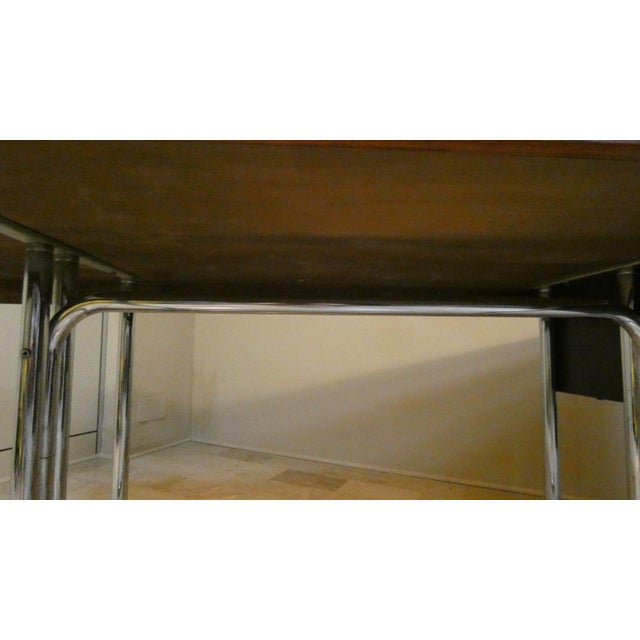 Modernist Bauhaus Desk in Wood and Chromed Steel, France, 1950s For Sale - Image 15 of 18