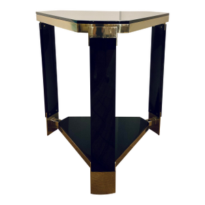 Jonathan Charles Contemporary Triangular Black Gloss Side Table