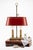 Brass Bouillotte Table Lamp with Red Tole Shade, 1950s For Sale - Image 3 of 15