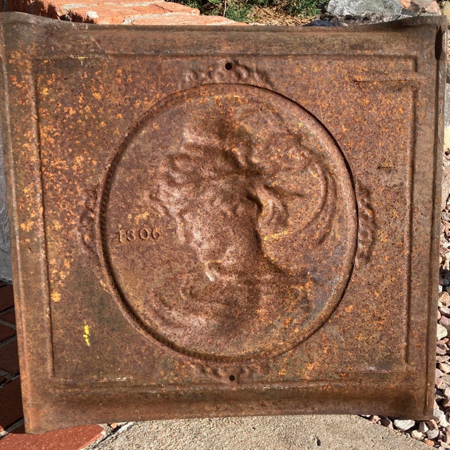 Iron Fireback Circa 19th Century For Sale - Image 4 of 5