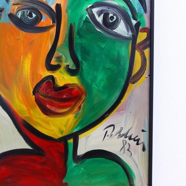 Peter Robert Keil, Portrait of a Woman with Short Hair, 1983, Oil on Board For Sale - Image 12 of 17