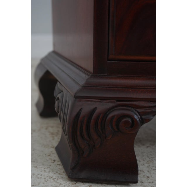 Pair Thomasville 3 Drawer Mahogany Bowfront Nightstands For Sale - Image 16 of 18