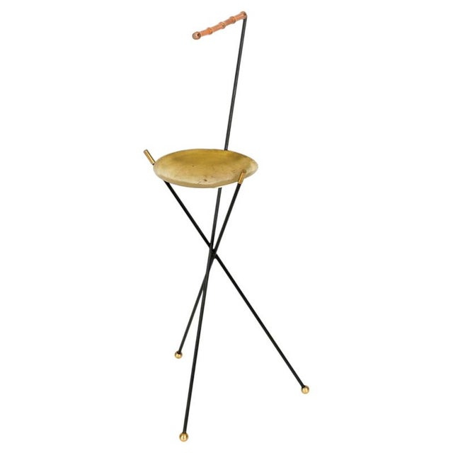Italian Tripod Floor Ashtray in Bamboo and Iron, 1950s For Sale - Image 14 of 14