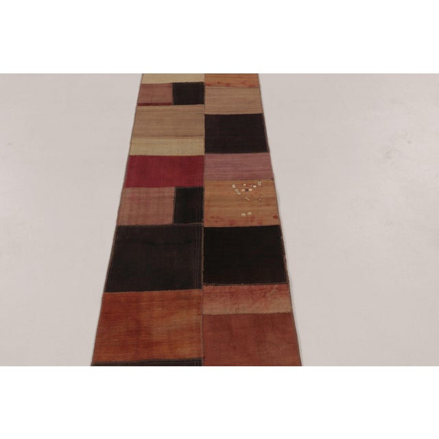 1950s Vintage Turkish Kilim Patchwork Runner in Multicolour Design - Rug & Kilim For Sale - Image 5 of 9