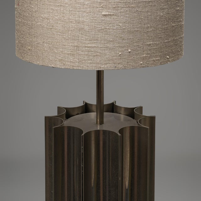 Mid-Century Modern Large Sculptural Metal Table Lamp by Ingo Maurer, 1960s For Sale - Image 3 of 7