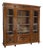 French Louis XVI Oak and Walnut Three Doors Vitrine Bookcase, 1900 For Sale
