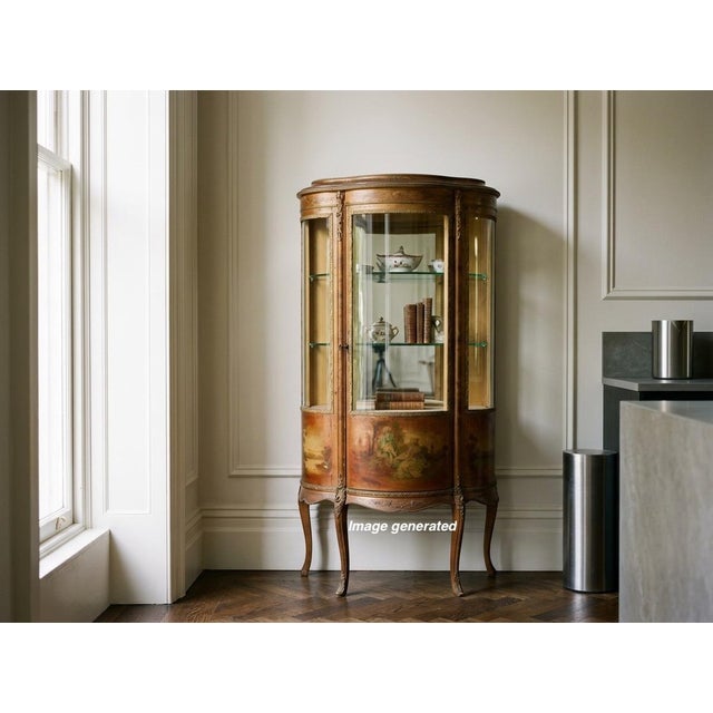 French Louis XVI Style Vernis Martin Decorated Giltwood Vitrine For Sale - Image 14 of 14