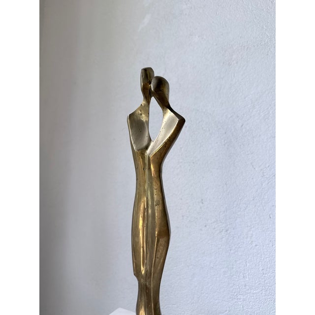 Wood Abstract Bronze Statue of an Odalisque Couple, 1970s For Sale - Image 7 of 18