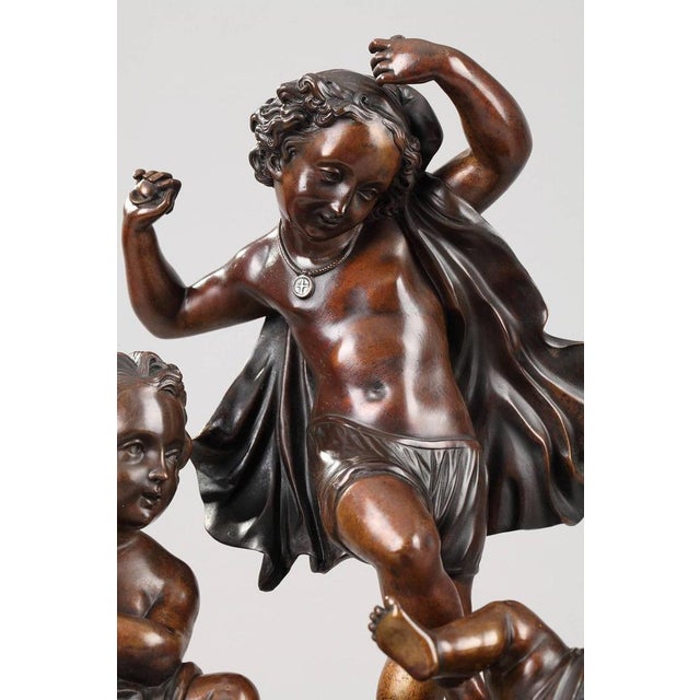 Cupids Playing Music, Late 19th Century, Bronze Sculpture Group For Sale - Image 6 of 11