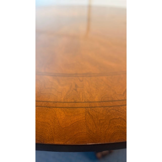 Wood 1990s Attributed to Ralph Lauren for Henredon Regency Style Inlaid 54” Round Dining Table For Sale - Image 7 of 11
