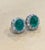 2010s 12 Ct Natural Emerald Zambia Cabochon & 4 Ct Diamond Stud Earring 14 KW Gold For Sale - Image 5 of 18
