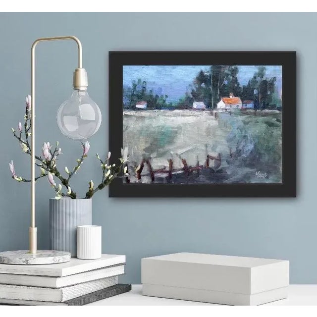 Textile Modern Impressionist Oil Painting, Mendocino Farm For Sale - Image 7 of 7