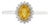 Oval Yellow Sapphire & Diamond Halo Vintage Ring in 14k White Gold Size 5.5 For Sale