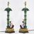 Chinoiserie Pair of Vintage Hand-Painted Chinoiserie Tole Palm Tree and Figurine Table Lamps For Sale - Image 3 of 12