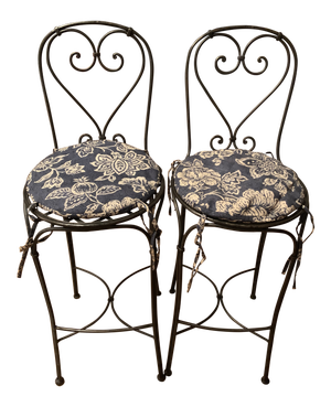 Wrought Iron Barstools - A Pair