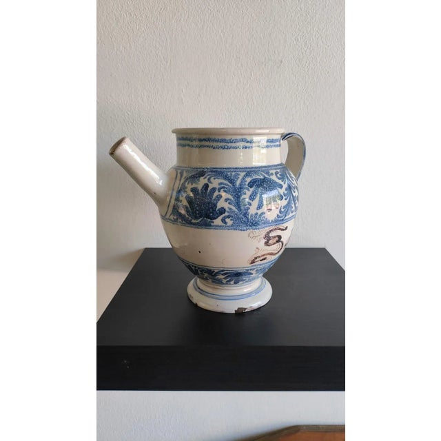 Majolica Apothecary Jar or Jug by Bassano, 1900s For Sale - Image 4 of 8