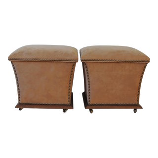 Century Storage Ottomans on Casters - a Pair For Sale