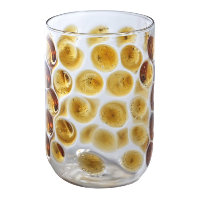Airelles Glass Tumbler- Amber - Set of Four For Sale
