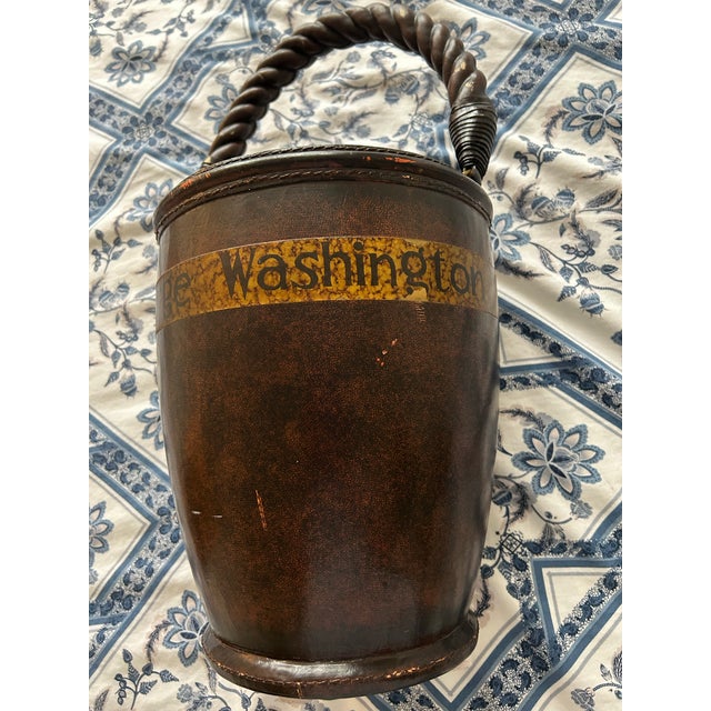 Maitland - Smith 1970s Maitland Smith Leather Fire Bucket For Sale - Image 4 of 8