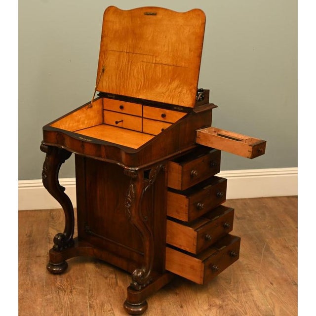 A handsome victorian mahogany davenport desk, crafted from beautifully figured solid mahogany circa 1890 the shaped fall-...