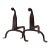 Pair of American Wrought Iron 'Goose-Neck' Andirons, Late 18th or Early 19th Century For Sale