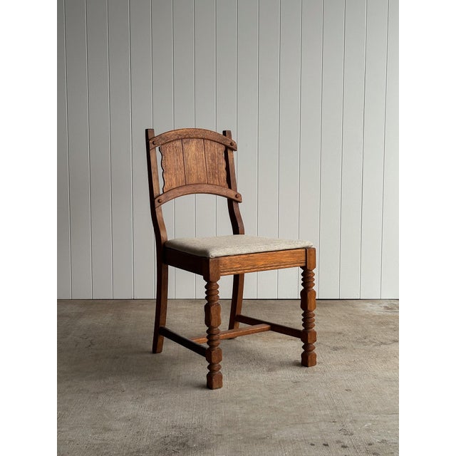 Early 20th Century Antique English Oak Dining Chairs, Set of Four For Sale - Image 5 of 18