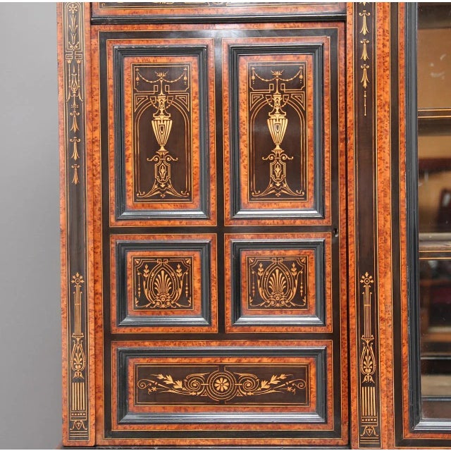 Antique Aesthetic Movement Display Cabinet by James Lamb For Sale - Image 3 of 12