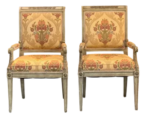 Pair of Mid 20th Century Painted French Arm Chairs