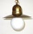 Mid-Century Modern Antique Brass and Glass Pendant Lamp, 1950s For Sale - Image 3 of 9