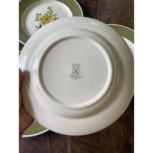 Set of Four (4) 1960s Bellegay Japanese Ironstone in Avocado Green 10 3/8” Plates For Sale In Chicago - Image 6 of 6