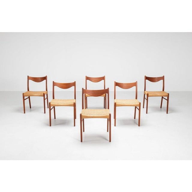 Teak Dining Chairs Glyngore by Arne Wahl Iversen, Denmark, 1960, Set of 6 For Sale - Image 6 of 17