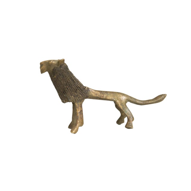 Mid 20th Century Vintage African Bronze Black-Maned Lion For Sale - Image 5 of 5