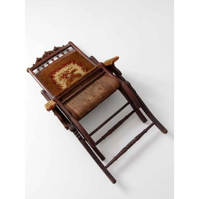 Victorian Tapestry Folding Lawn Chair Chairish