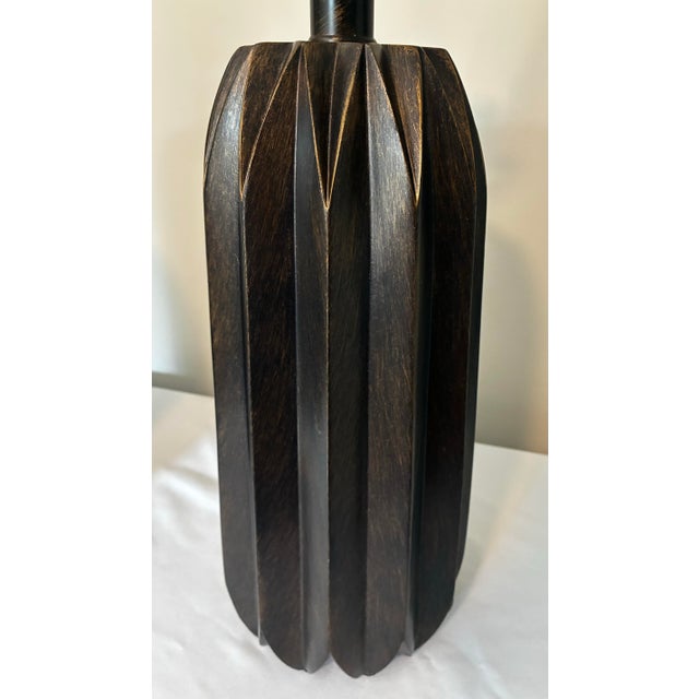 Vintage Mid Century Modern Wooden Table Lamps - a Pair For Sale - Image 11 of 12