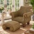 Vintage MacKenzie Childs Wicker Rattan Armchair and Ottoman Empire Collection For Sale - Image 10 of 11